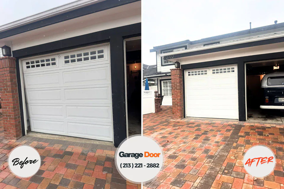 Before and after: garage door repair Red Wing, MN